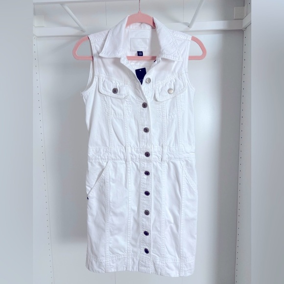 Lauren Ralph Lauren White Buttoned Jean Mini Dress - Picture 2 of 3